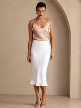 [White] SilkSilky-CA Skirt 005