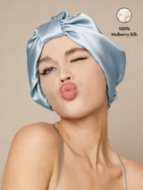 [Light Blue] SilkSilky-CA Sleep Cap 001