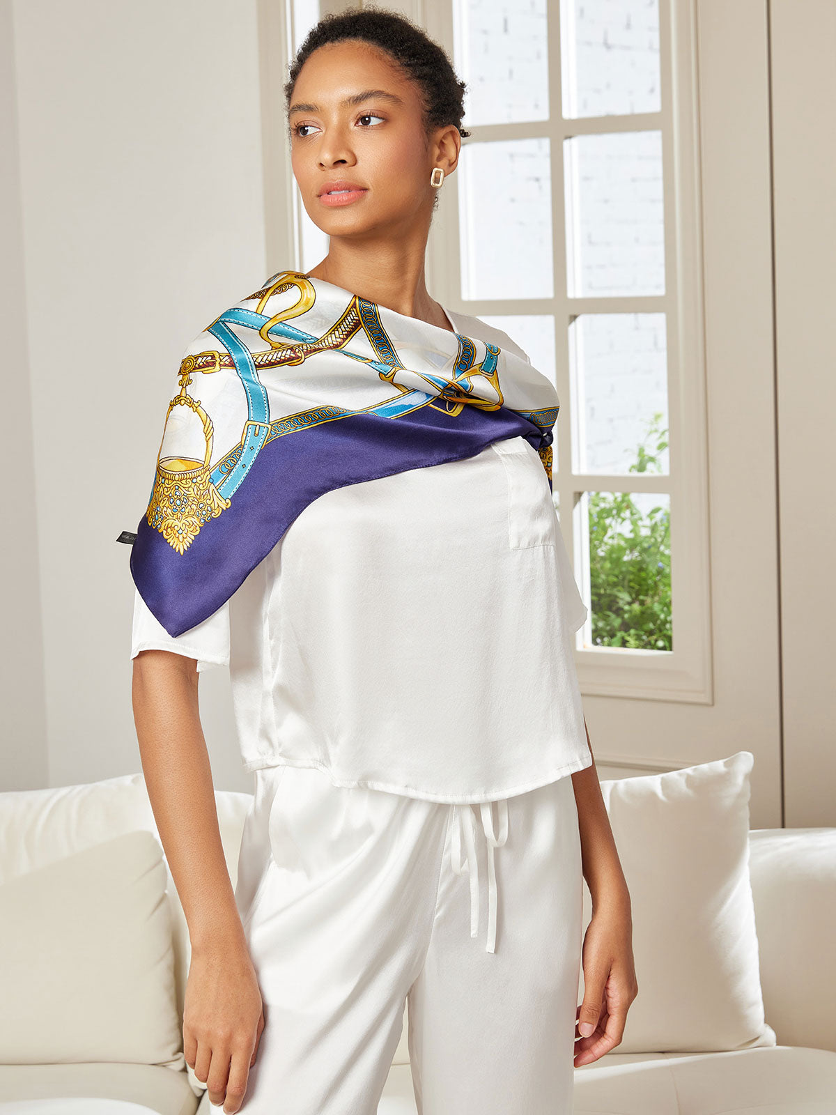 [P005] SilkSilky-CA Pure Silk Scarf 002,