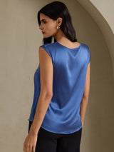 [Real Teal] SilkSilky-CA Cap Sleeve Round Neck Women's T-Shirt 002