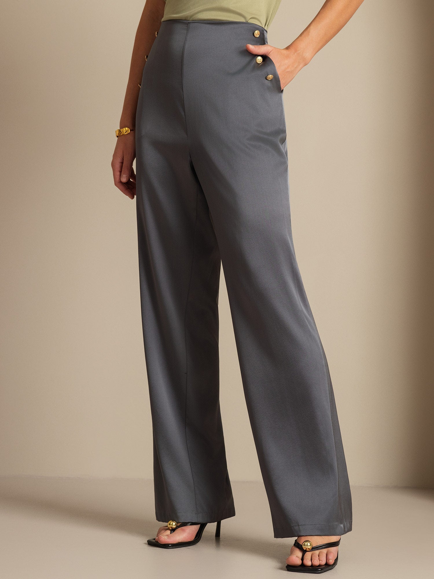 [Dark Gray] SilkSilky-CA 19Momme Silk Womens Pants 001