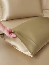 [Beige+Khaki] SilkSilky-CA 22Momme Bedding Set 003