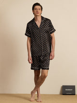 [Black Chain] SilkSilky-CA Short Sleeve Lapel Collar Men's Pajamas 006