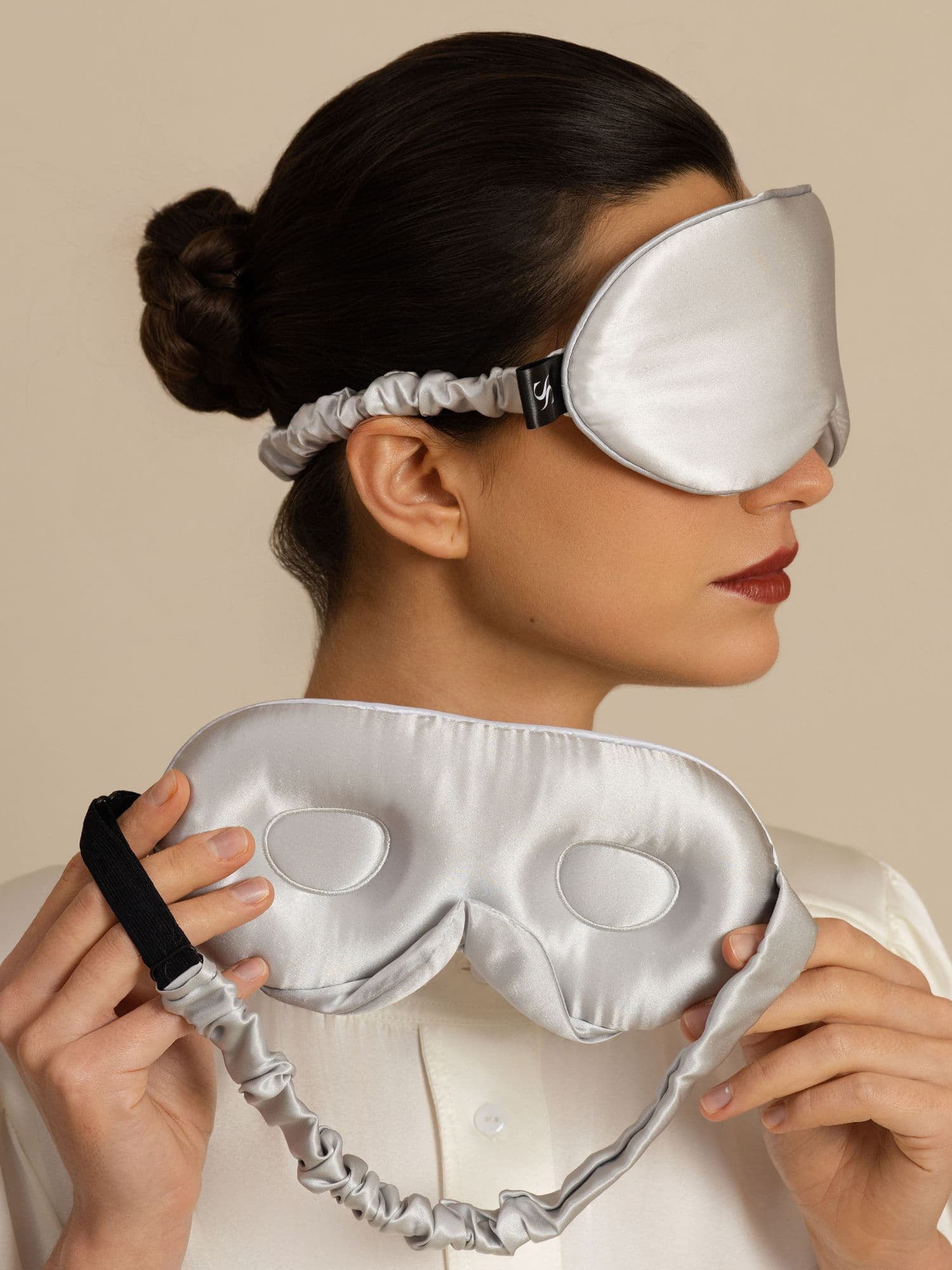 [Light Gray] SilkSilky-CA 22Momme Eye Mask 001