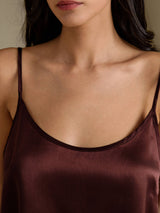 [Brown] SilkSilky-CA Spaghetti Strap Camisole Set 004