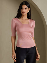 [Cameo Rose] SilkSilky-CA Half Sleeve Women's T-Shirt 005