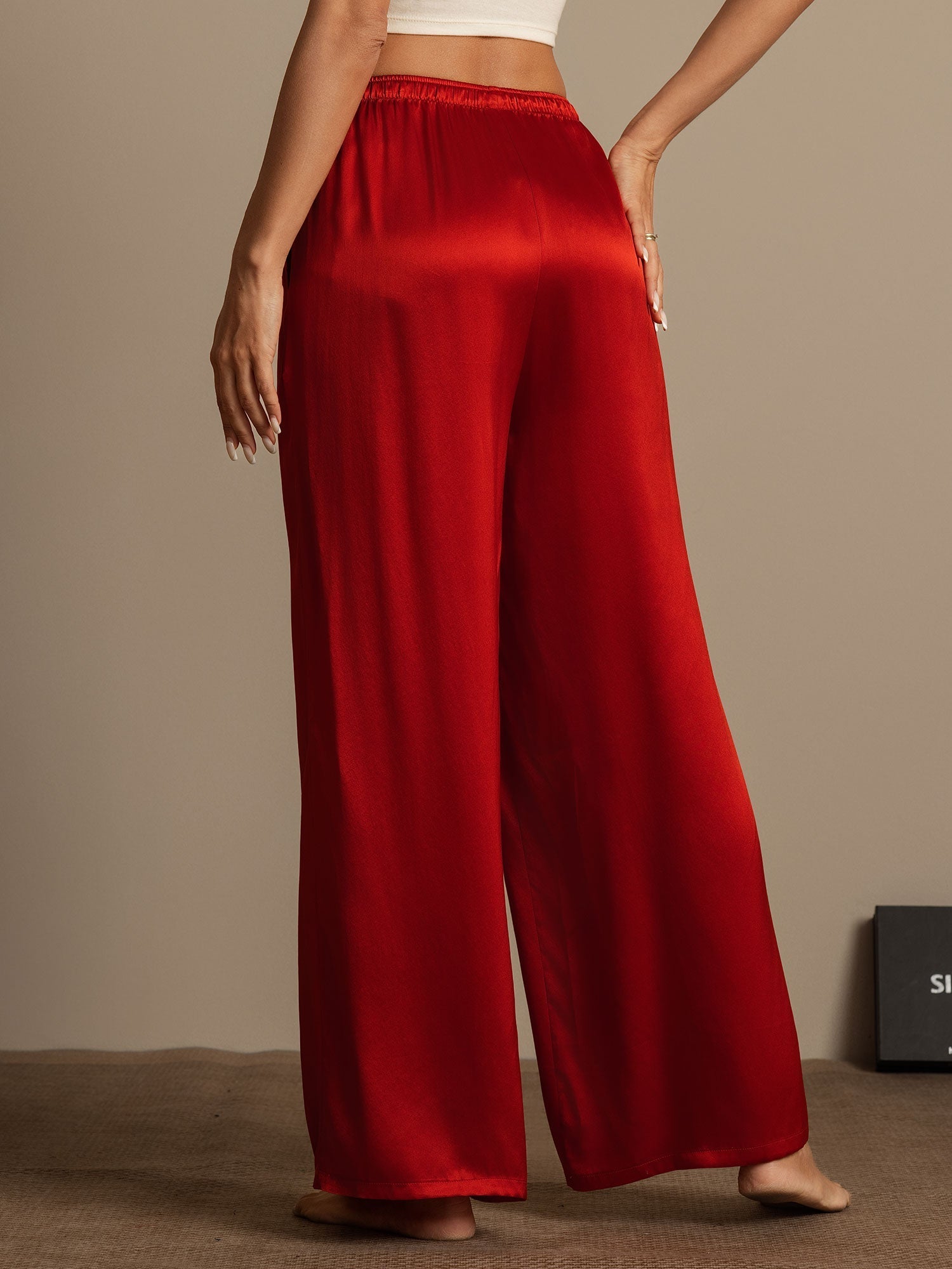 [Wine] SilkSilky-CA Pure Silk Womens Pants 002