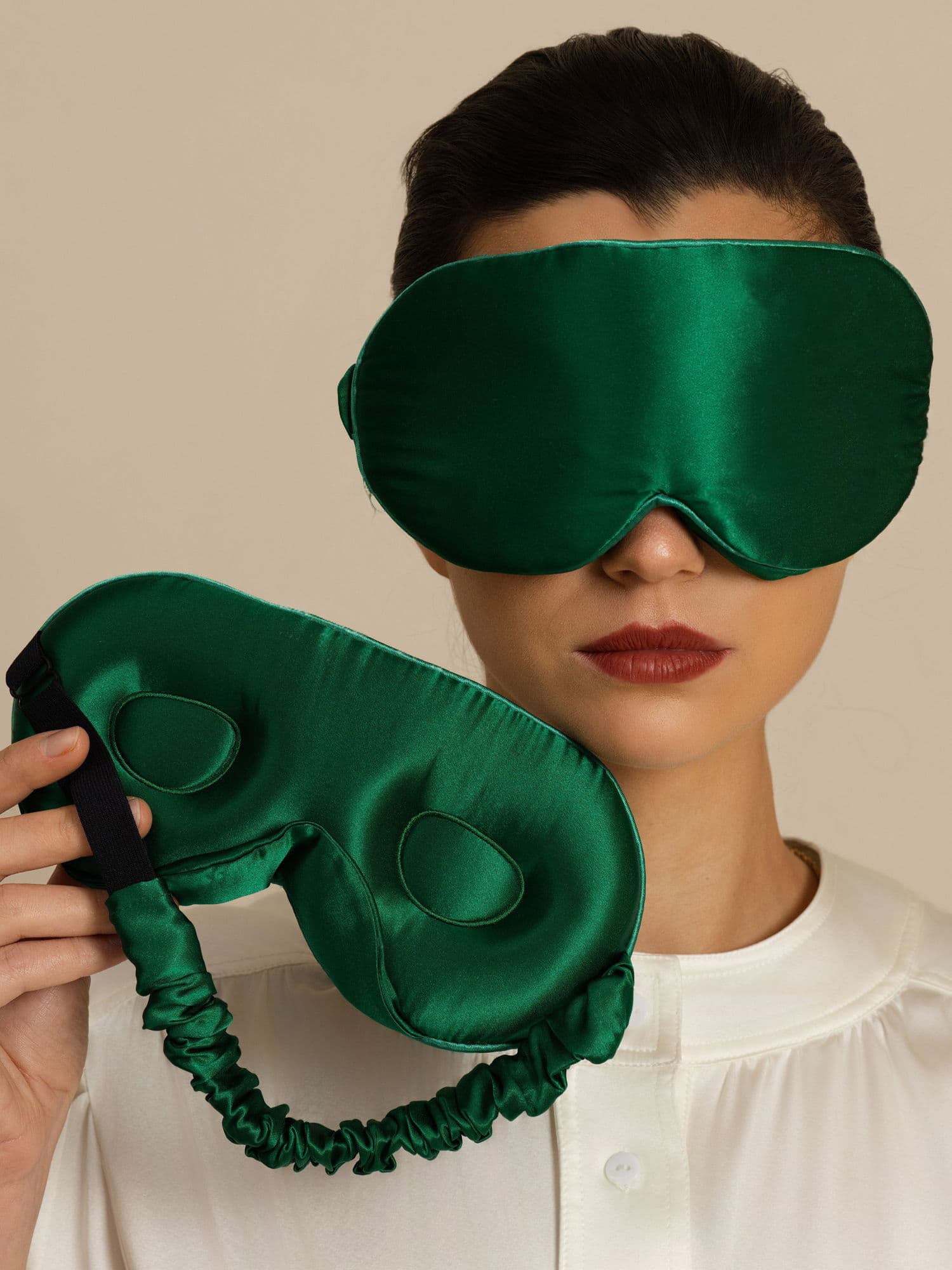 [Dark Green] SilkSilky-CA 22Momme Eye Mask 003