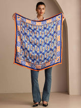 [Navy Seahorse] SilkSilky-CA Scarf 003