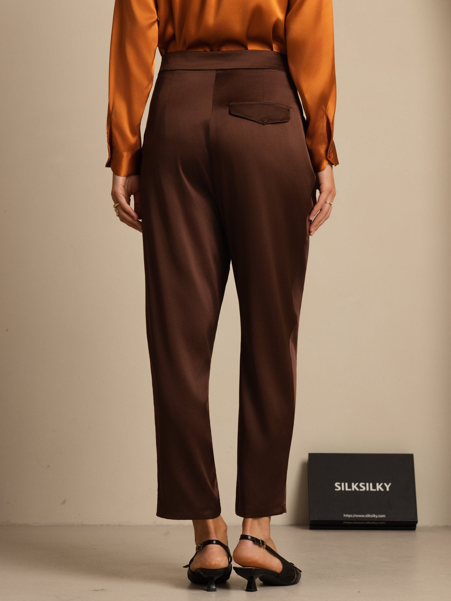[Bitter Chocolate] SilkSilky-CA 19Momme Silk Womens Pants 002