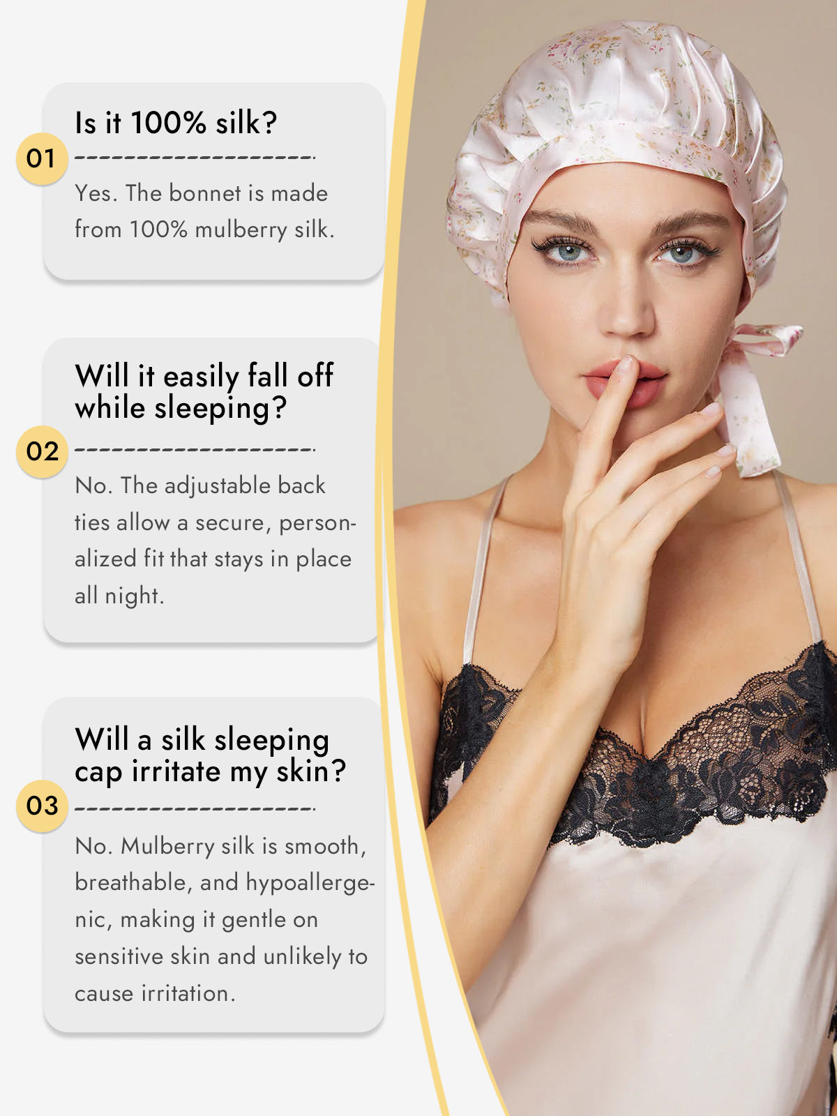 [Multi] SilkSilky-CA Pure Silk Sleep Cap 006