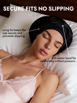 [Black] SilkSilky-CA Sleep Cap 004