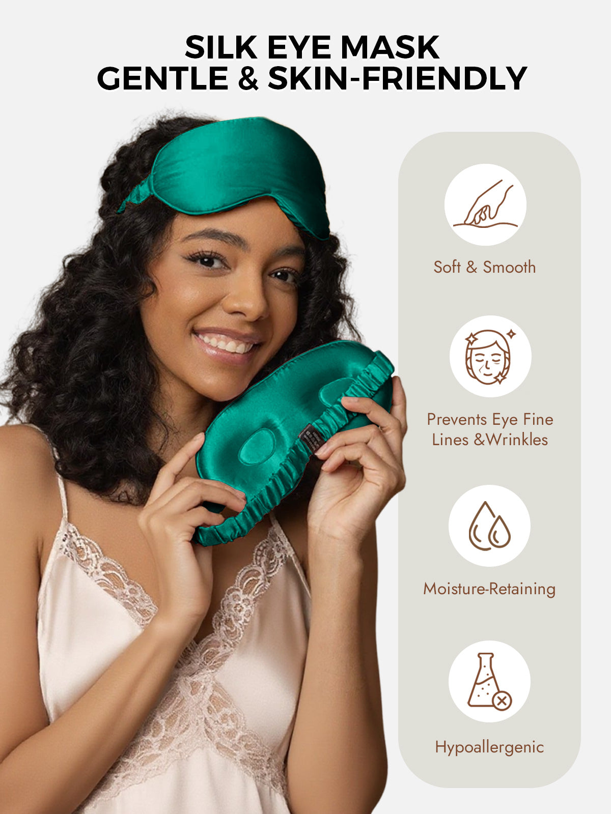 [Dark Green] SilkSilky-CA Pure Silk Eye Mask 003