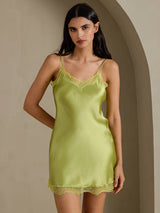 [Mint Green] SilkSilky-CA Spaghetti Strap Sweetheart Neck Nightgown 008