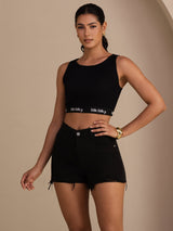 [Black] SilkSilky-CA Sleeveless Crew Neck Camisole 007