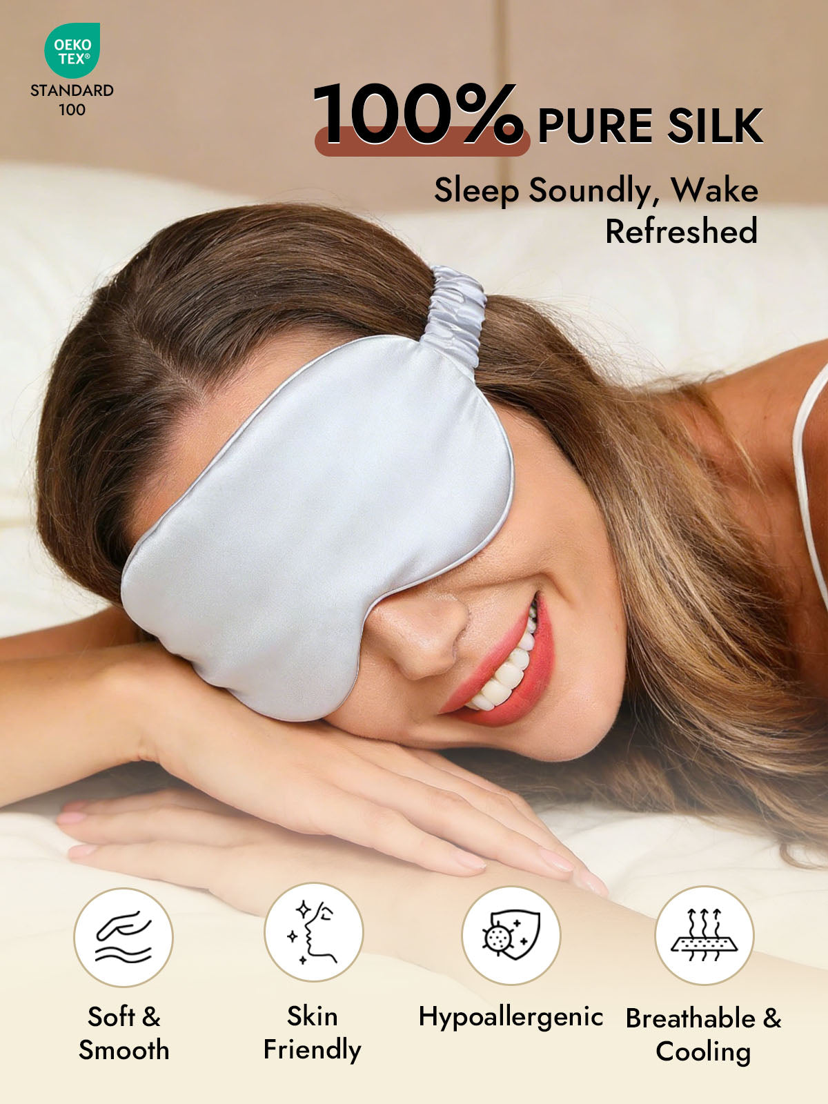 [Silver] SilkSilky-CA 19Momme Pure Silk Eye Mask 002