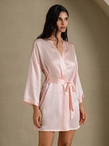 [Light Pink] SilkSilky-CA 3/4 Sleeve Women's Robe 003