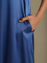 [Real Teal] SilkSilky-CA Short Sleeve Crew Neck Dress 005