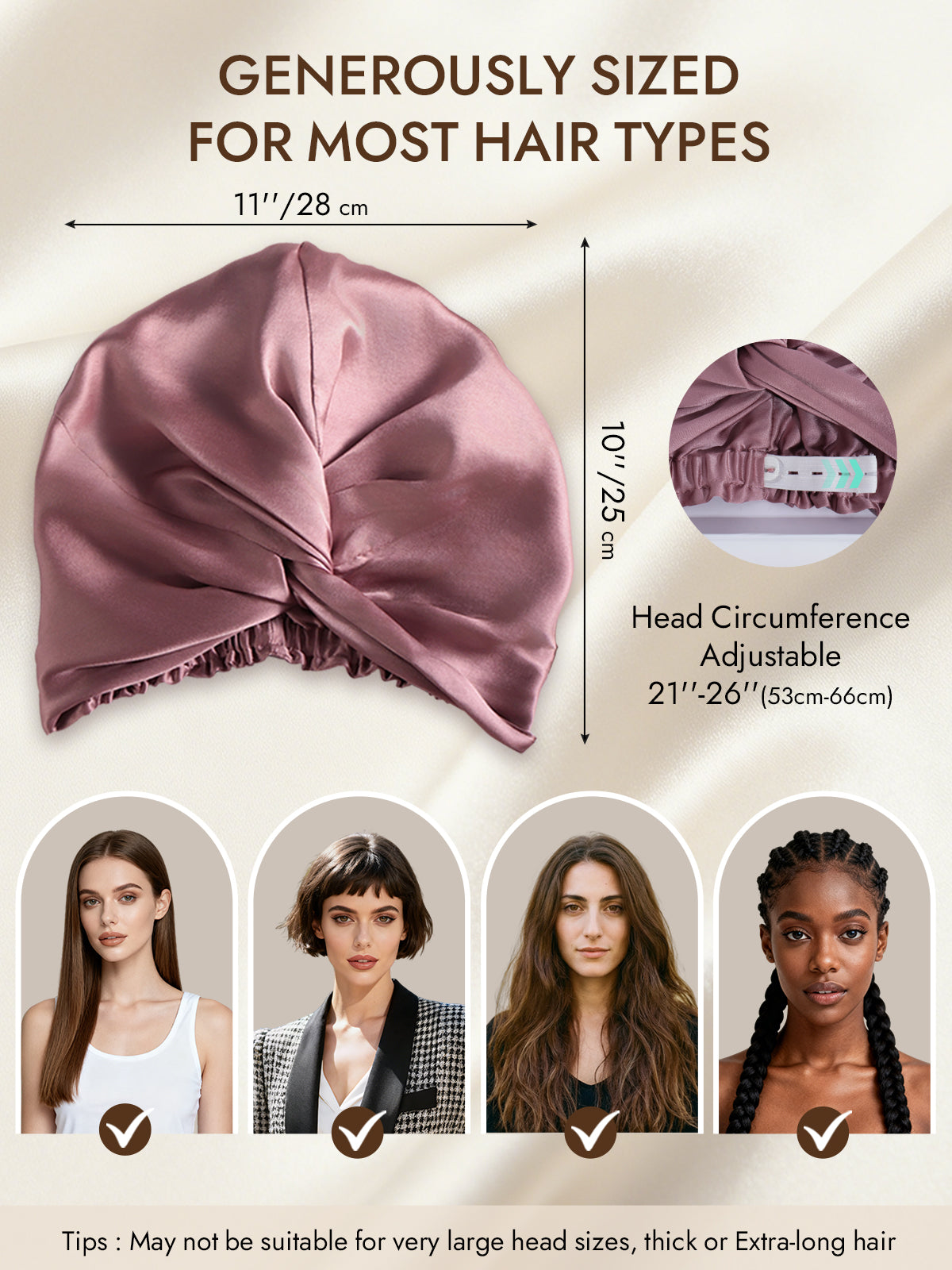 [Pale Mauve] SilkSilky-CA 22Momme Pure Silk Sleep Cap 005