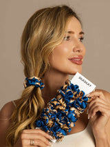 [Navy Dragon] SilkSilky-CA Scrunchie 001
