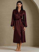 [Brown] SilkSilky-CA Long Sleeve Women's Robe 003