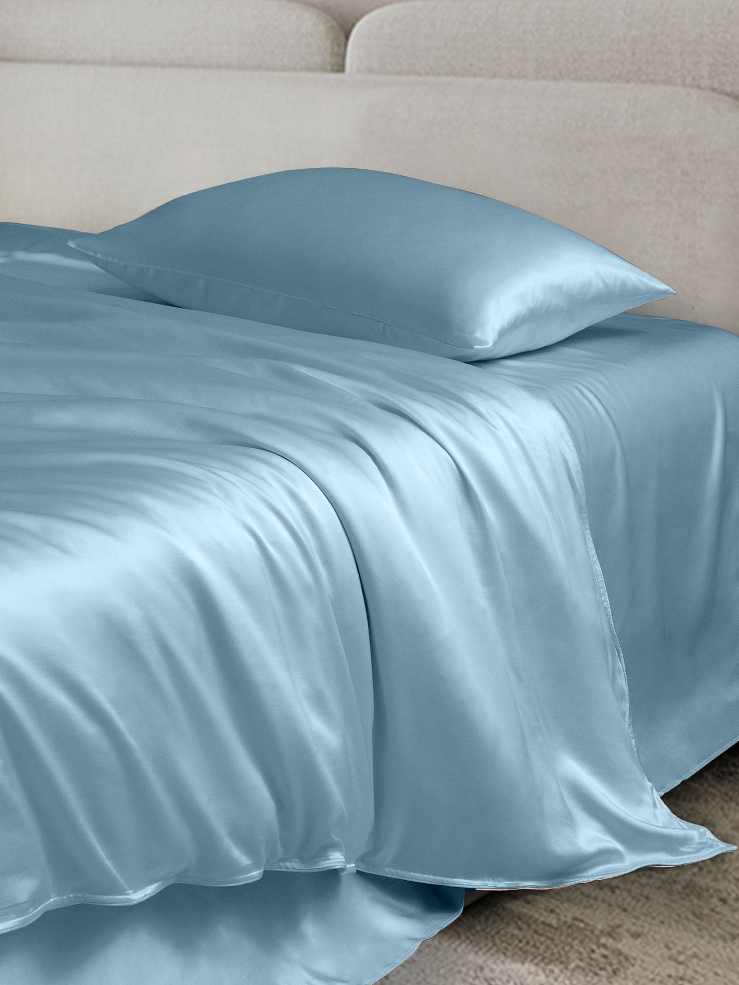 [Light Blue] SilkSilky-CA 19Momme Bedding Set 003