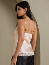 [Pink] SilkSilky-CA Spaghetti Strap V Neck Camisole 002