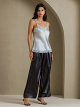 [Grayish Blue] SilkSilky-CA Spaghetti Strap V Neck Camisole 007
