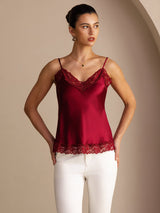 [Wine] SilkSilky-CA Spaghetti Strap V Neck Camisole 004