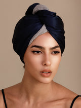 [Dark Blue] SilkSilky-CA Hair Towel Wrap 004