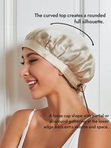 [Beige] SilkSilky-CA Sleep Cap 003