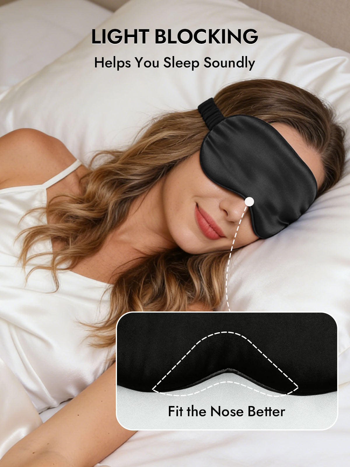 [Black] SilkSilky-CA 19Momme Pure Silk Eye Mask 003