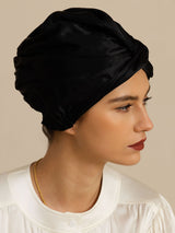 [Black] SilkSilky-CA Sleep Cap 002