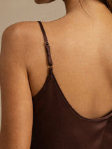 [Brown] SilkSilky-CA Spaghetti Strap Camisole Set 004