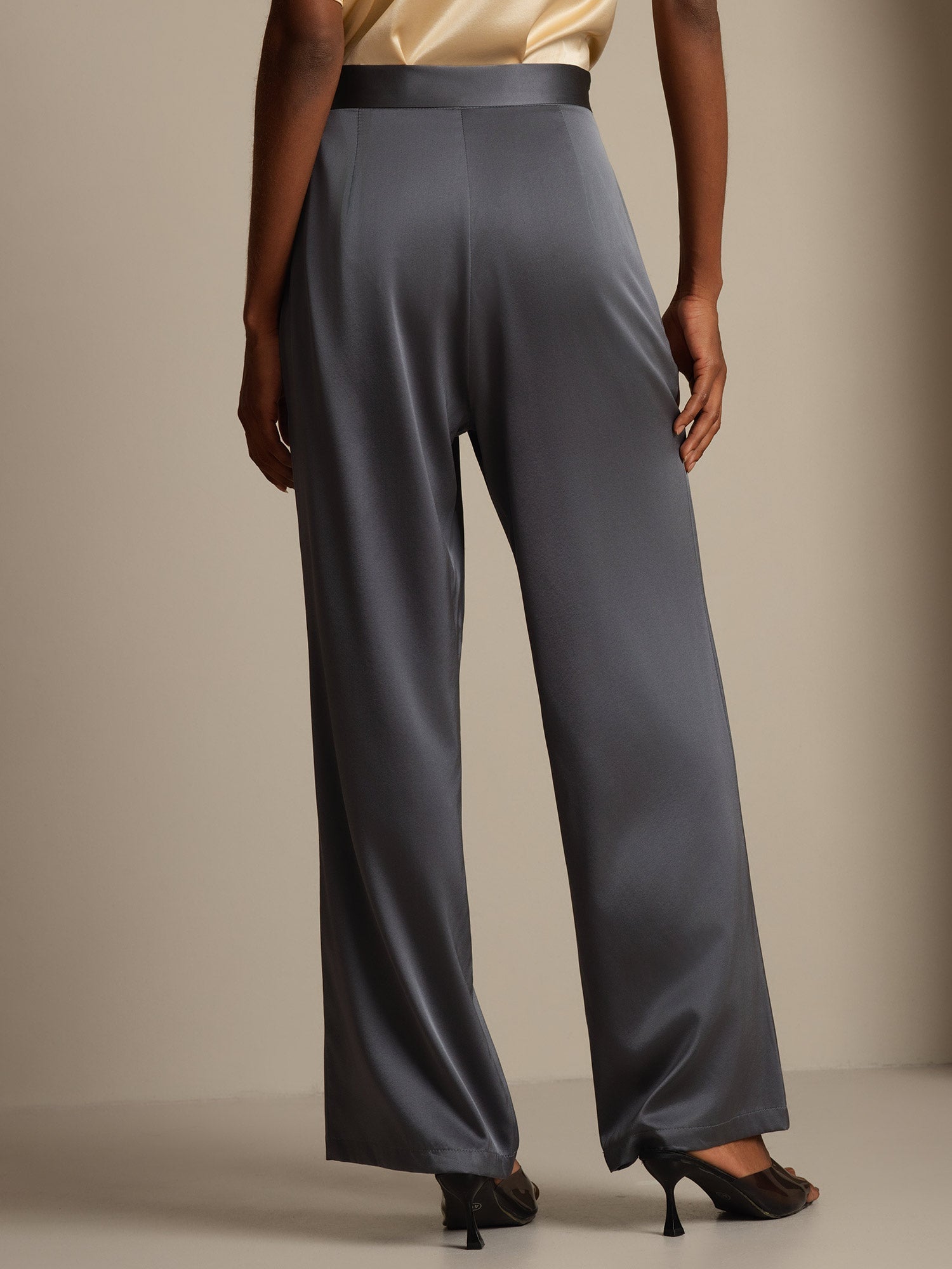 [Dark Gray] SilkSilky-CA 19Momme Silk Womens Pants 002,