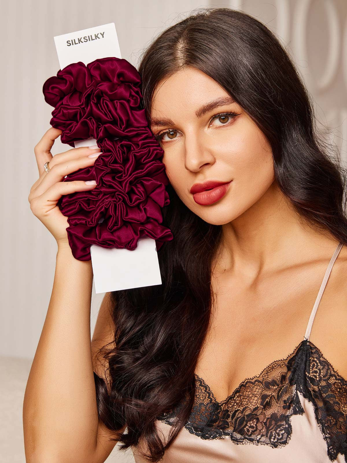 [Fuchsia] SilkSilky-CA 19Momme Pure Silk Scrunchie 001