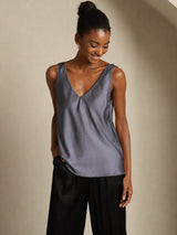 [Dark Gray] SilkSilky-CA Sleeveless V Neck Camisole 003