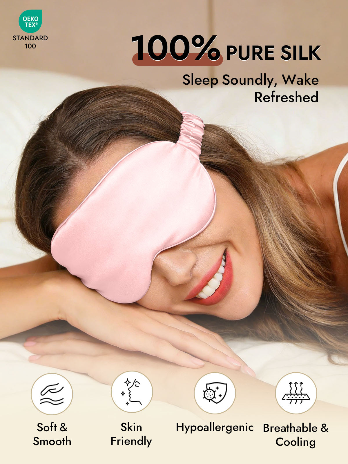 [Pink] SilkSilky-CA 19Momme Pure Silk Eye Mask 002