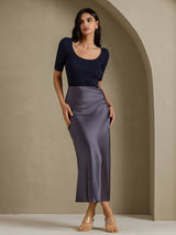 [Dark Gray] SilkSilky-CA Skirt 007