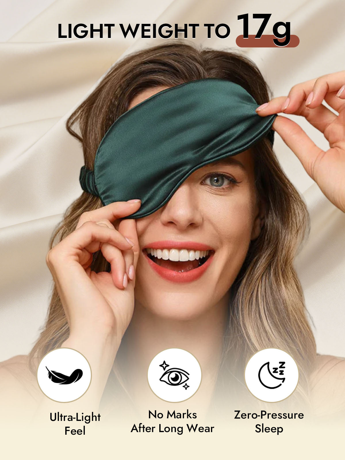 [Dark Green] SilkSilky-CA 19Momme Pure Silk Eye Mask 005
