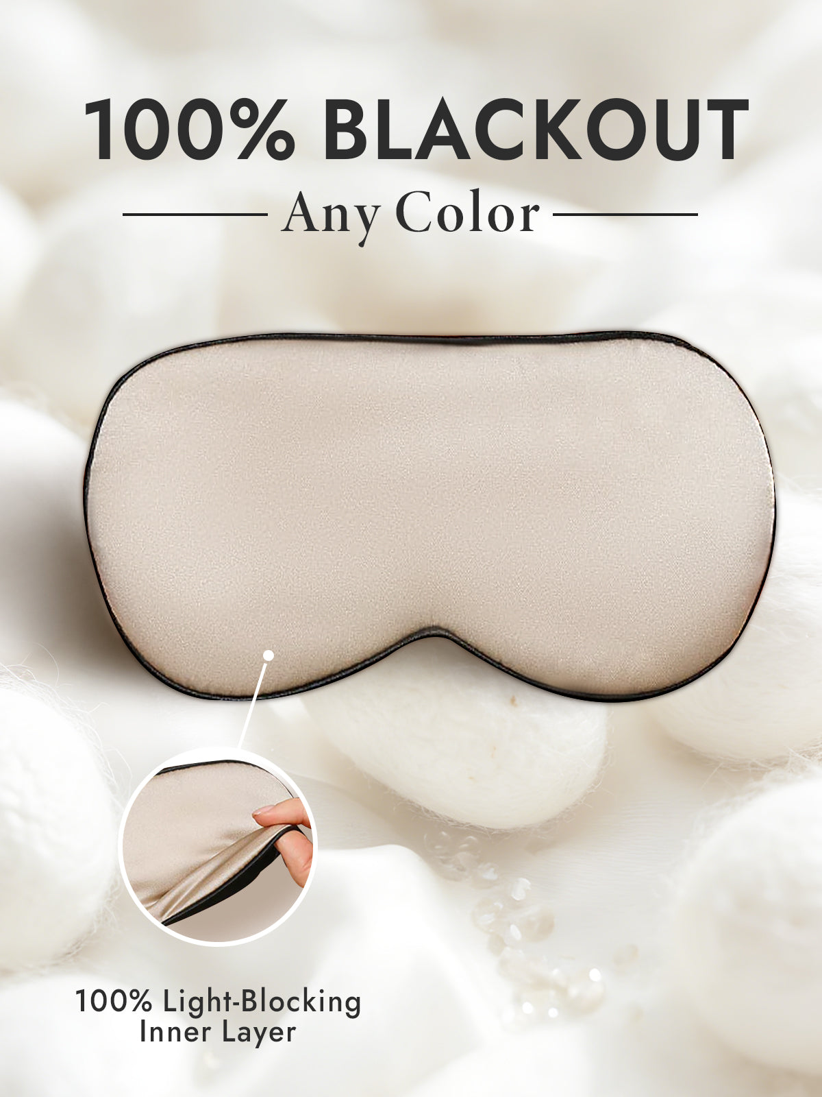 [Beige] SilkSilky-CA 19Momme Pure Silk Eye Mask 001