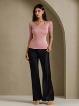 [Cameo Rose] SilkSilky-CA Half Sleeve Women's T-Shirt 007