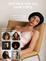 [Black] SilkSilky-CA Sleep Cap 005
