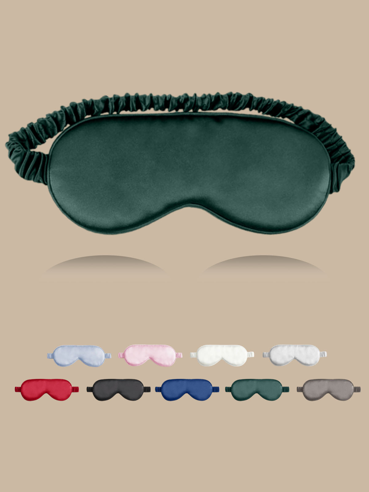 [Dark Green] SilkSilky-CA 19Momme Pure Silk Eye Mask 001