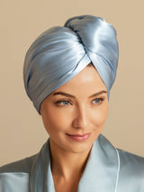 [Sky Blue] SilkSilky-CA Hair Towel Wrap 003