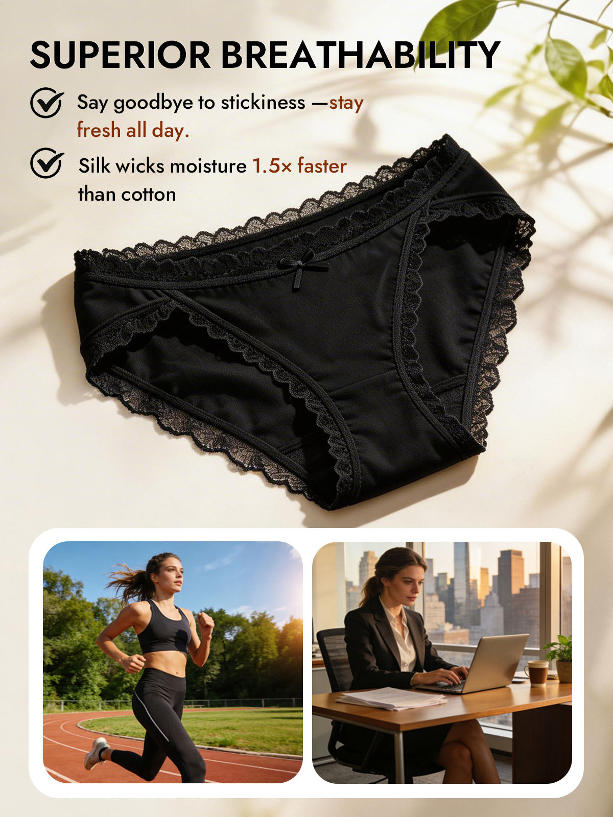 [Black] SilkSilky-CA 100% Silk Jersey Panty 004