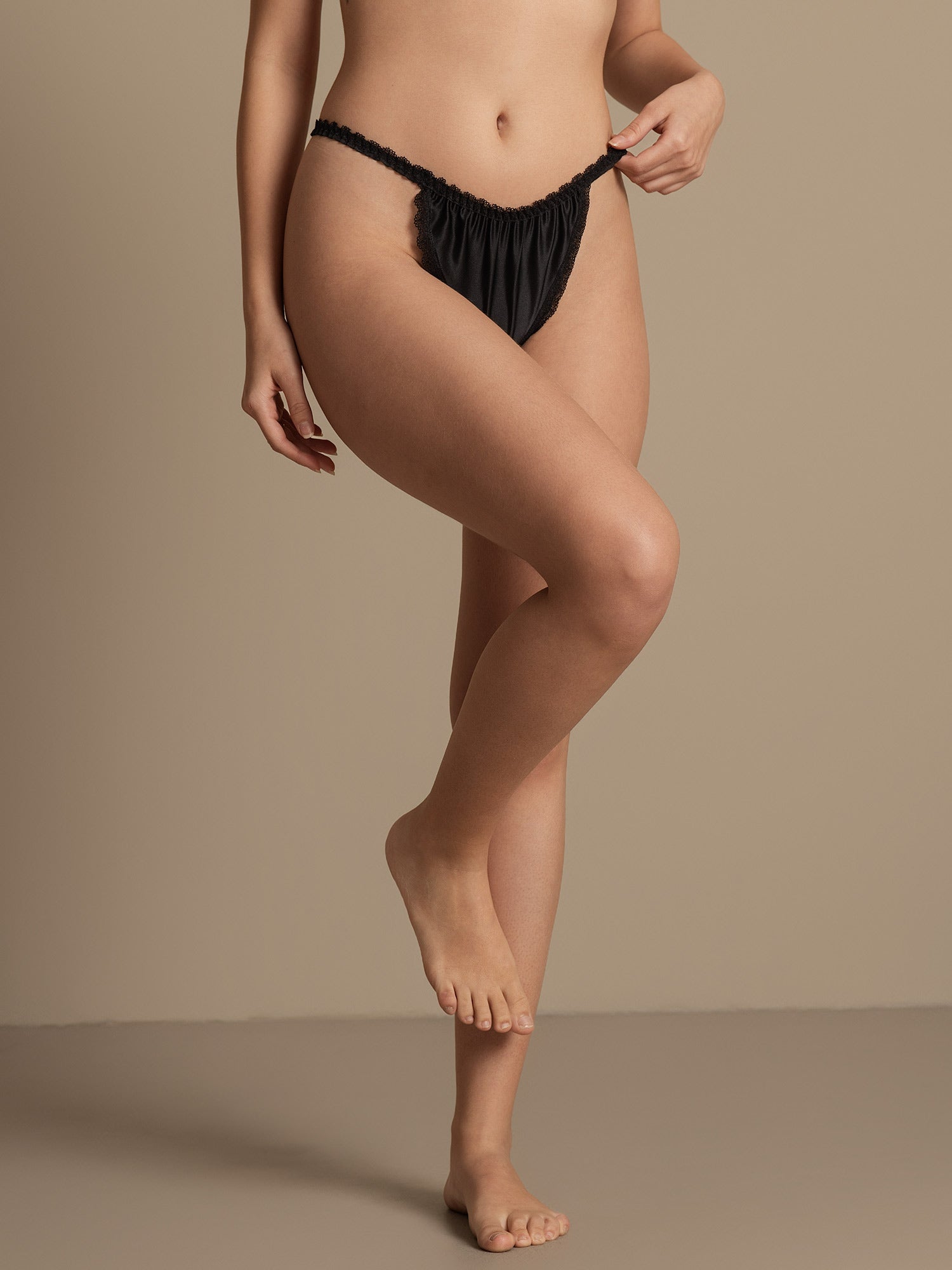 [Black] SilkSilky-CA Pure Silk Panty 004,