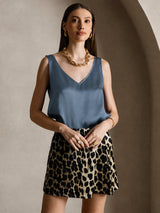 [Real Teal] SilkSilky-CA Sleeveless V Neck Camisole 008