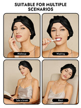 [Black] SilkSilky-CA Sleep Cap 006