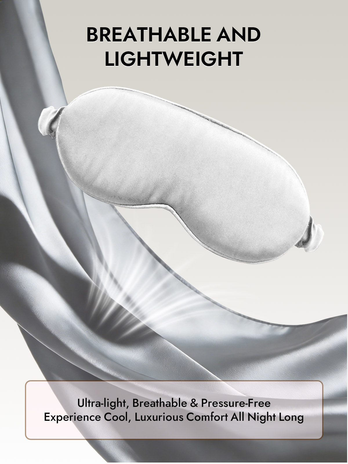 [Light Gray] SilkSilky-CA Pure Silk Eye Mask 005